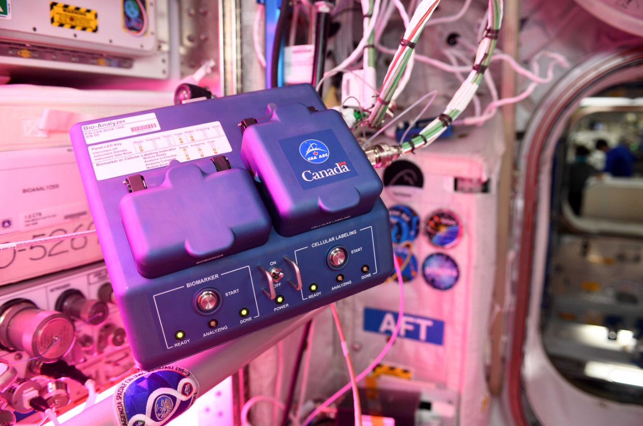 Blood Testing device pictured aboard the International Space Station