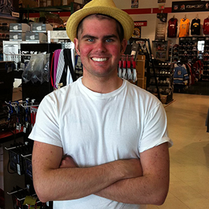 Jennifer's son, Brandon, is pictured wearing a bucket hat