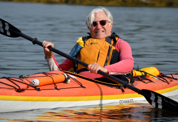 Following treatment for prostate cancer 15 years ago, Hal Richman has returned to doing the things he loves, like kayaking. Drawing on his cancer experience, he’s eagerly helping Dr. Gabriela Ilie, QEII research scientist, Dr. Rob Rutledge, QEII radiation oncologist, and Dr. David Bell, QEII urologist, in their quest to understand and improve the quality of life for men following prostate cancer. 