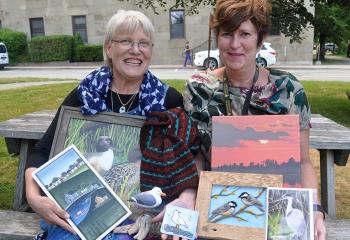 Mary Nowee of Not Me Art Gallery, and Meg McCallum, artist and QEII staff member