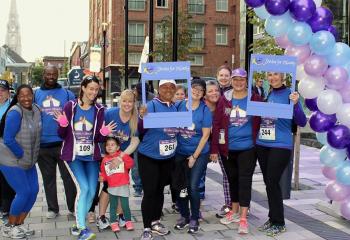 Participants in the 2018 Strides for Obesity event are all smiles.