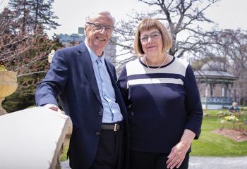 Tom and his wife, Ann, pictured on a sunny day at the Public Gardens