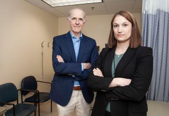 Dr. John Hanly (left) and Dr. Alexandra Legge pictured in the QEII’s Rheumatology Clinic. 