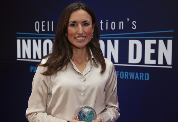Dr. Jennifer Johnston after winning the 2023 Innovation Den