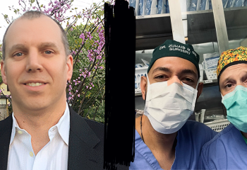 Dr. Jacob McGee (left) and Dr. Zuhaib Mir (middle) have been recruited to the QEII in part by new surgical robots.