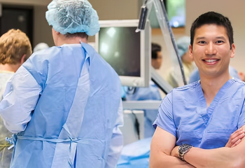 Dr. Ivan Wong and his team inside the QEII's skills lab.