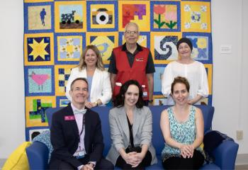 group photo at sunshine room opening ceremony