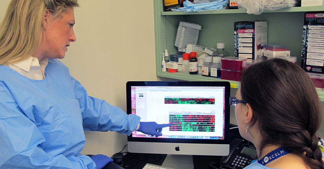 QEII infectious diseases specialist, Dr. Lisa Barrett (left), and research scientist, Dr. Sharon Olford, are studying the blood of patients with chronic viral infections to learn how the immune system becomes worn down.