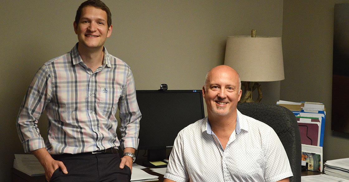 Peer support worker Noah Epstein, with director of the NSEPP, Dr. Phil Tibbo
