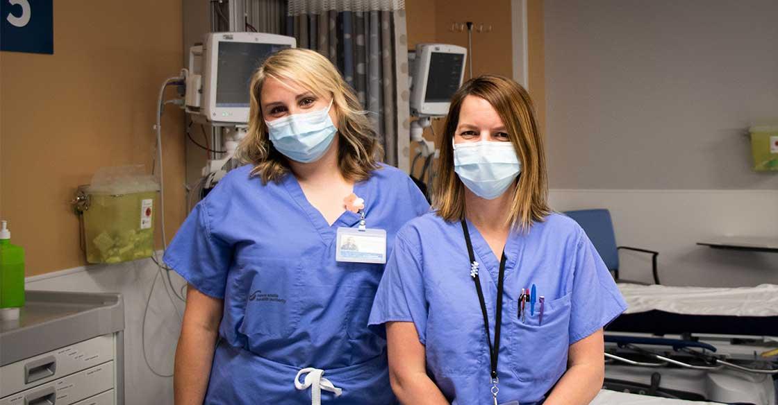 Jaime Custance (left) and Gail Henry (right) are part of the QEII’s interventional radiology team
