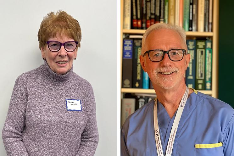 Carolyn Hortie, program participant, and Dr. Kenneth Rockwood look at the camera in separate images.