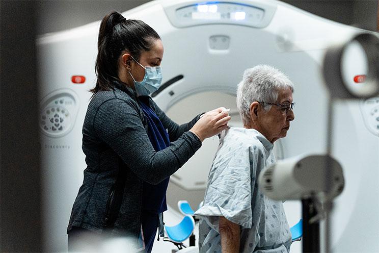 Nurse, patients and the CT Simulator