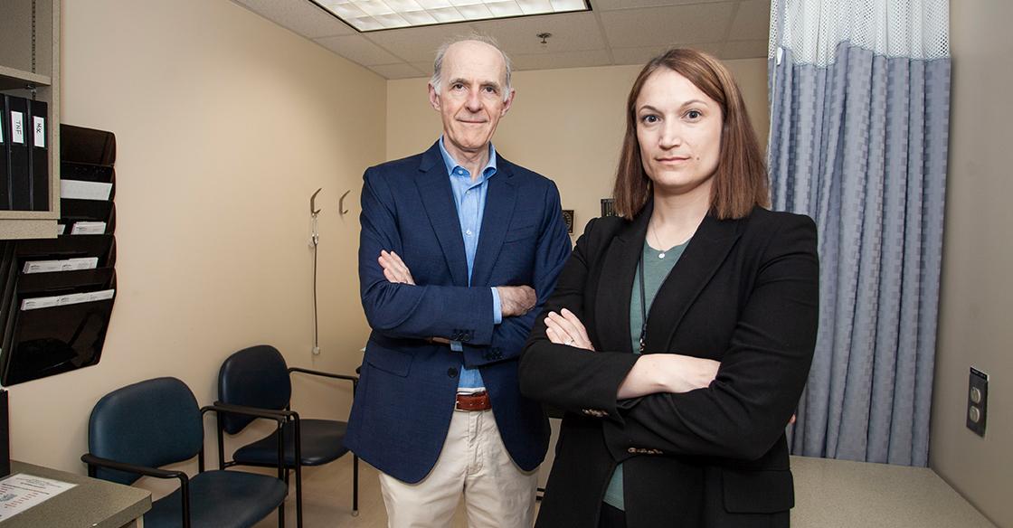 Dr. John Hanly (left) and Dr. Alexandra Legge pictured in the QEII’s Rheumatology Clinic.