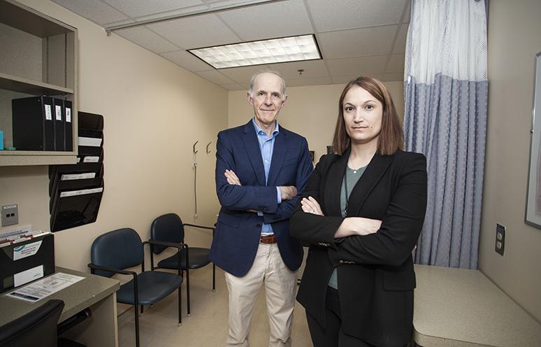 Dr. Alexandra Legge and Dr. John Hanly at the QEII's Rheumatology Clinic.