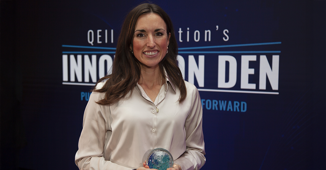Dr. Jennifer Johnston after winning the 2023 Innovation Den