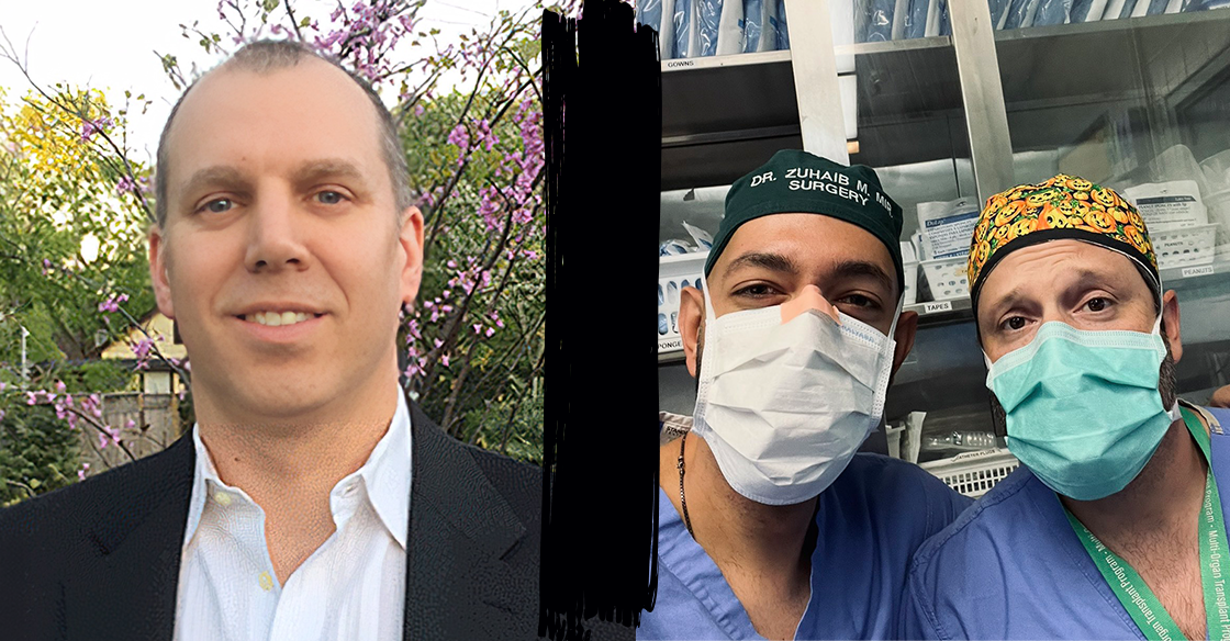 Dr. Jacob McGee (left) and Dr. Zuhaib Mir (middle) have been recruited to the QEII in part by new surgical robots.