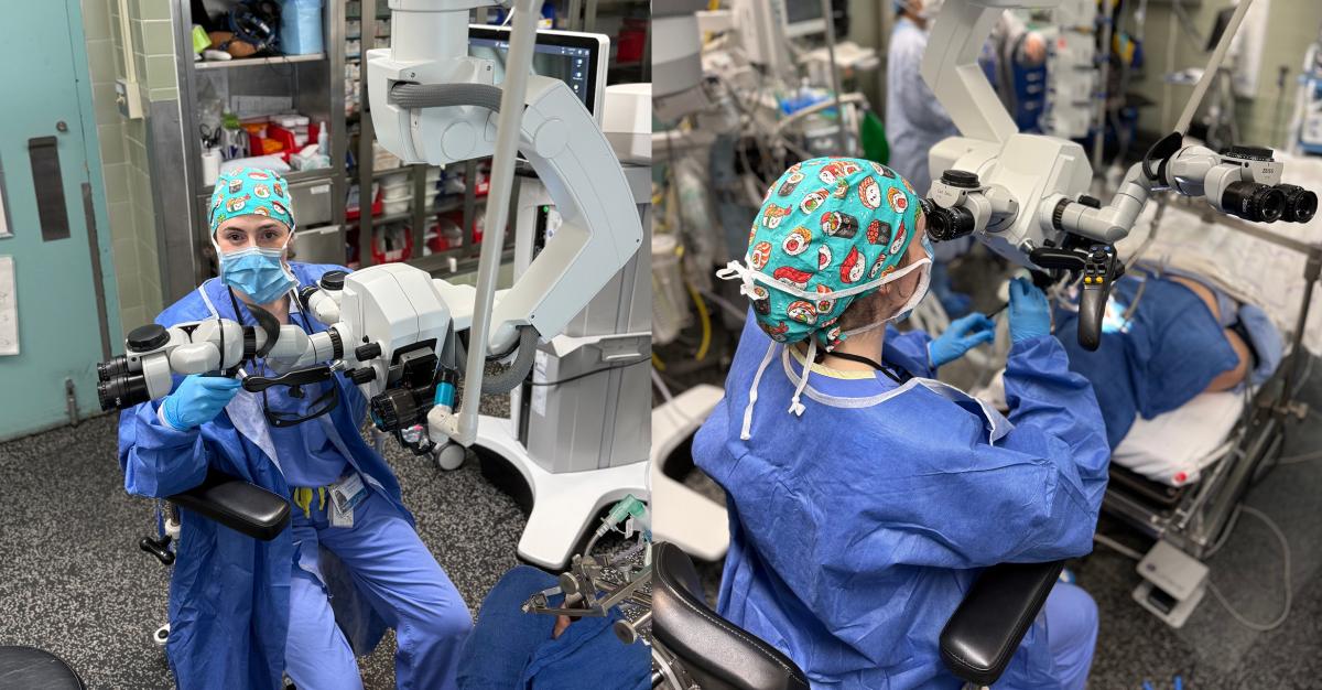 Dr. Hannah Brennan uses a CO2 laser at the QEII 