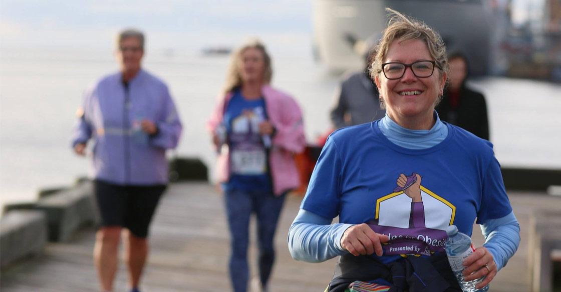 A Strides for Obesity participant walks along the Halifax boardwalk