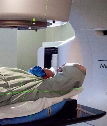Patient using the TrueBeam technology for Cancer Care