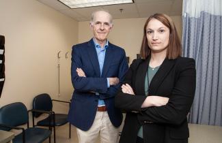 Dr. John Hanly (left) and Dr. Alexandra Legge pictured in the QEII’s Rheumatology Clinic. 