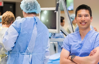 Dr. Ivan Wong and his team inside the QEII's skills lab.
