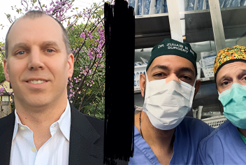 Dr. Jacob McGee (left) and Dr. Zuhaib Mir (middle) have been recruited to the QEII in part by new surgical robots.
